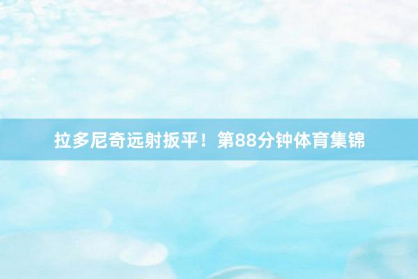 拉多尼奇远射扳平！第88分钟体育集锦