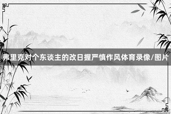 弗里克对个东谈主的改日握严慎作风体育录像/图片