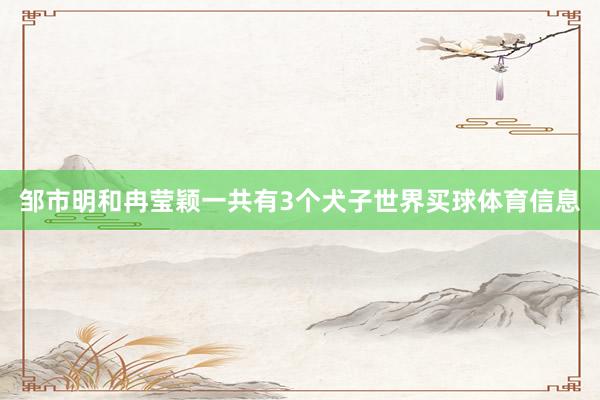 邹市明和冉莹颖一共有3个犬子世界买球体育信息