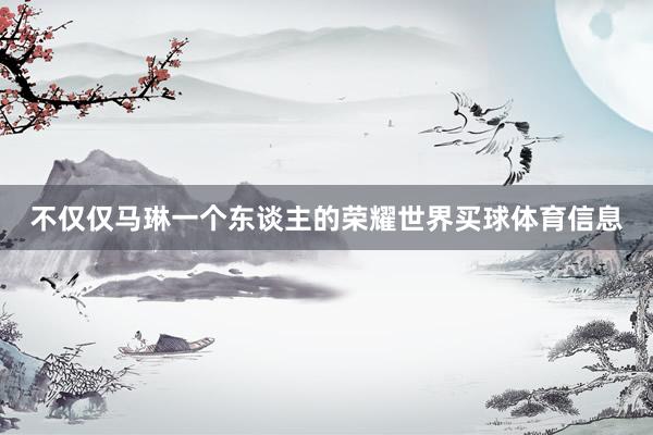 不仅仅马琳一个东谈主的荣耀世界买球体育信息