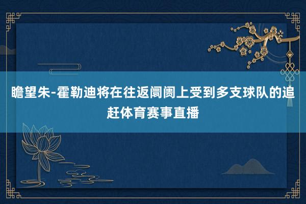瞻望朱-霍勒迪将在往返阛阓上受到多支球队的追赶体育赛事直播