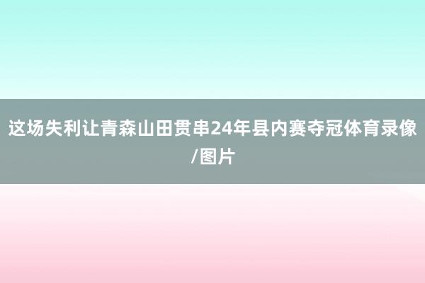 这场失利让青森山田贯串24年县内赛夺冠体育录像/图片