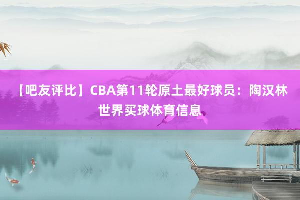 【吧友评比】CBA第11轮原土最好球员：陶汉林世界买球体育信息