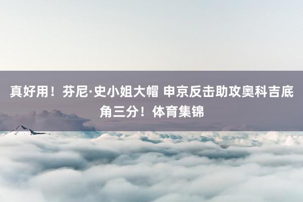 真好用！芬尼·史小姐大帽 申京反击助攻奥科吉底角三分！体育集锦
