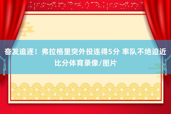 奋发追逐！弗拉格里突外投连得5分 率队不绝迫近比分体育录像/图片