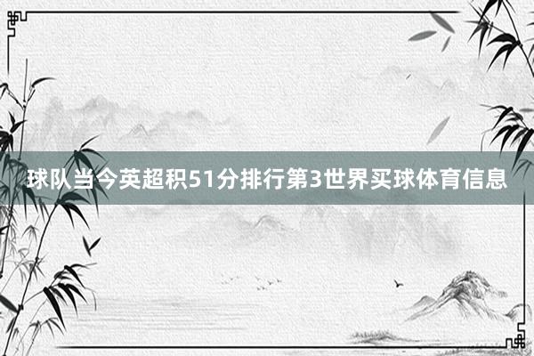 球队当今英超积51分排行第3世界买球体育信息