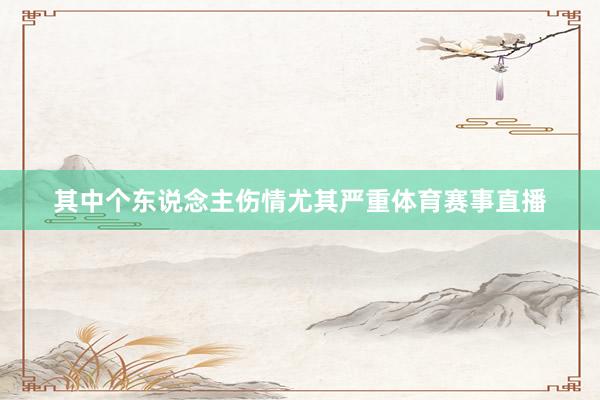 其中个东说念主伤情尤其严重体育赛事直播