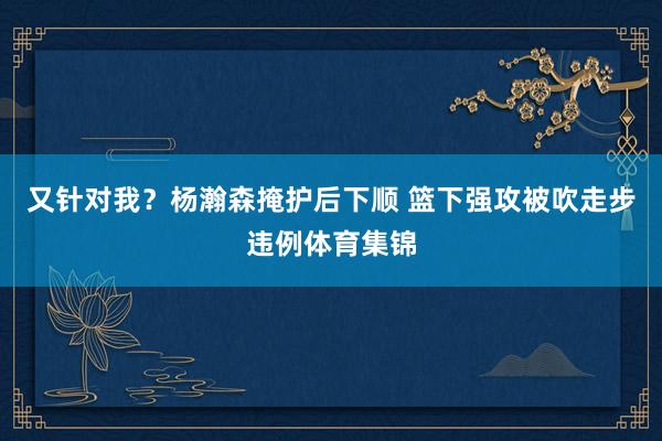 又针对我？杨瀚森掩护后下顺 篮下强攻被吹走步违例体育集锦