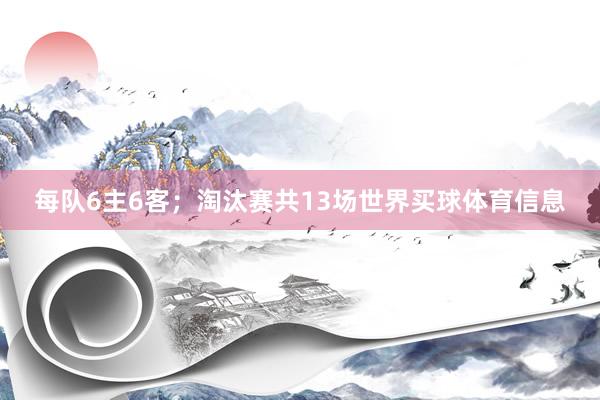 每队6主6客；淘汰赛共13场世界买球体育信息