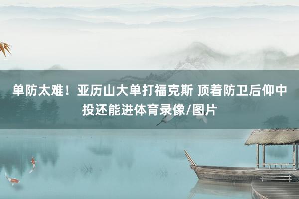 单防太难！亚历山大单打福克斯 顶着防卫后仰中投还能进体育录像/图片