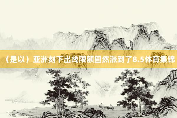（是以）亚洲刻下出线限额固然涨到了8.5体育集锦