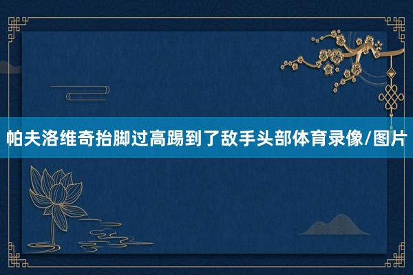 帕夫洛维奇抬脚过高踢到了敌手头部体育录像/图片